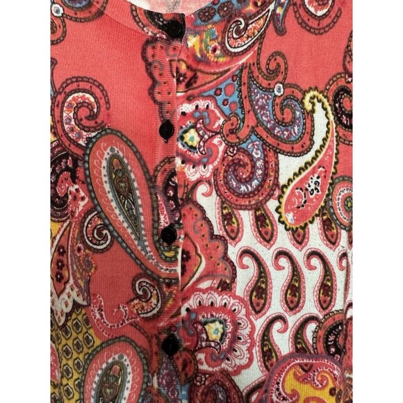 Joseph A Banks Womens Boho Paisley Daisies Cardigan XL - Picture 4 of 10